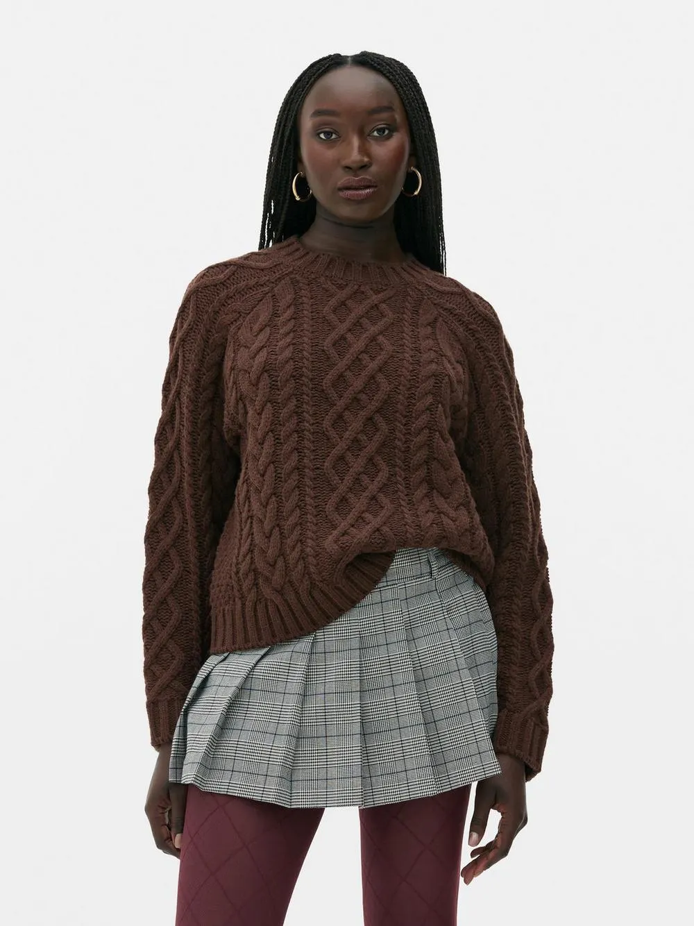 „Rita Ora“ Oversized-Strickpullover mit Zopfmuster