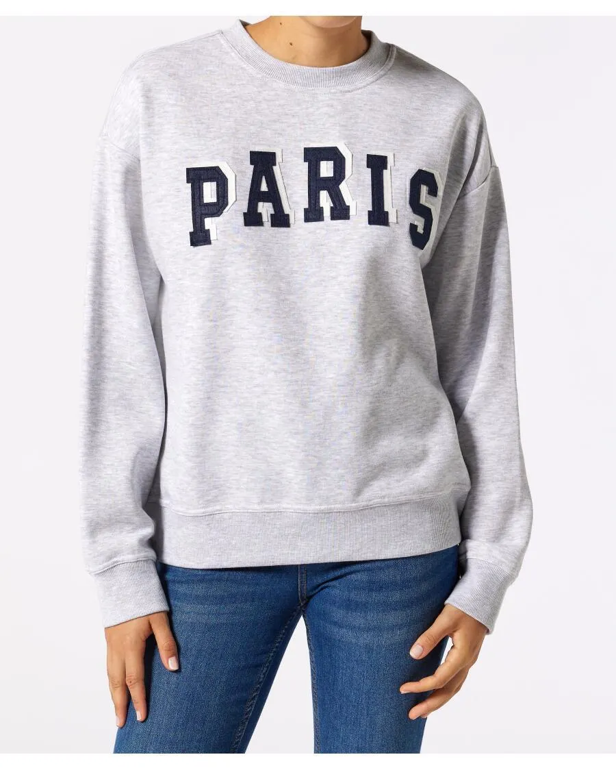 Sweatshirt mit Aufnäher Janina, Rundhalsausschnitt