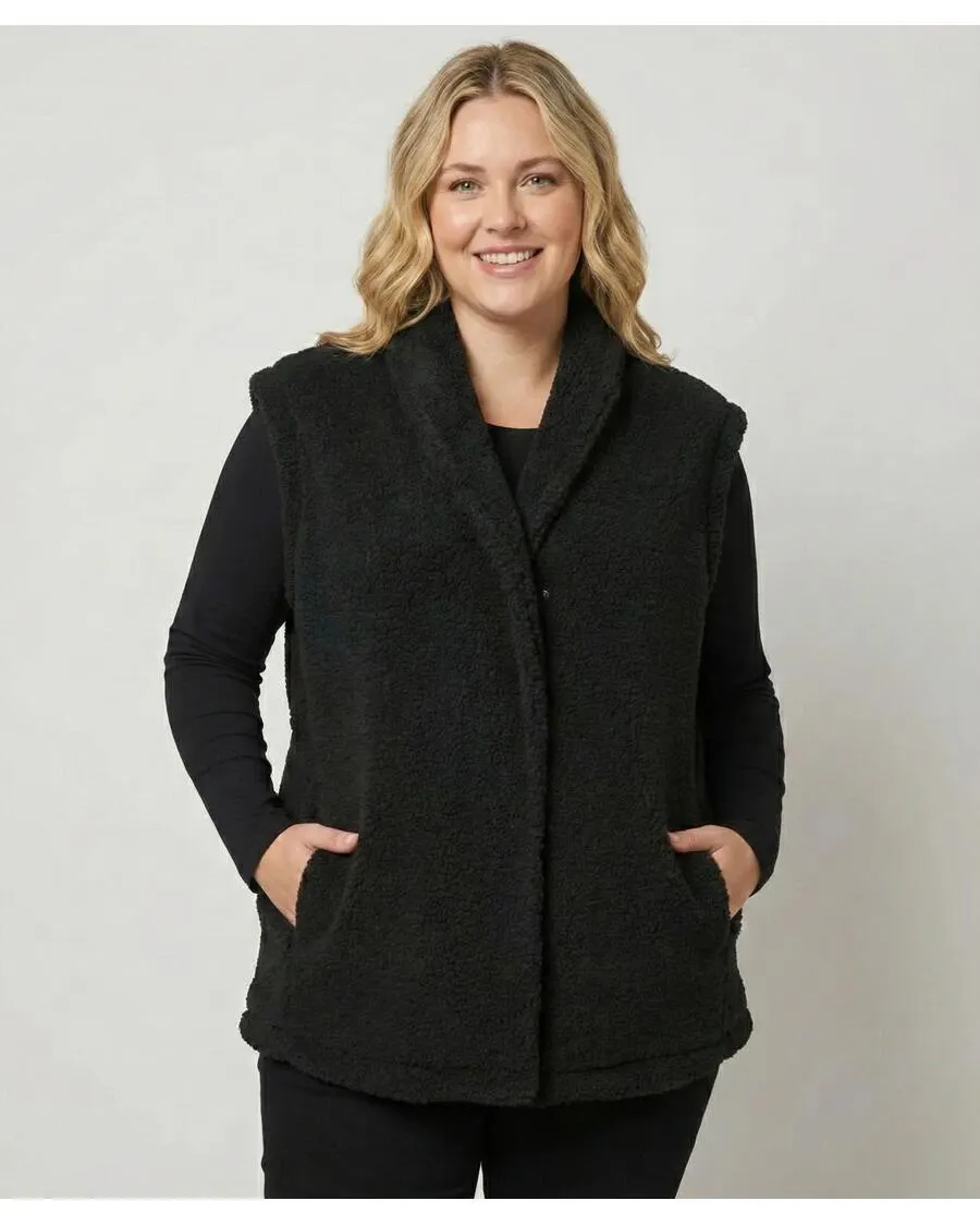 Teddyweste Janina Plus, Druckknopfverschluss