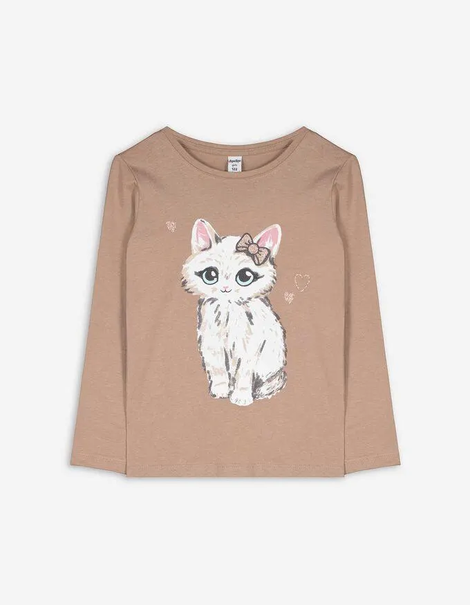 Longsleeve - Glitterprint - beige
