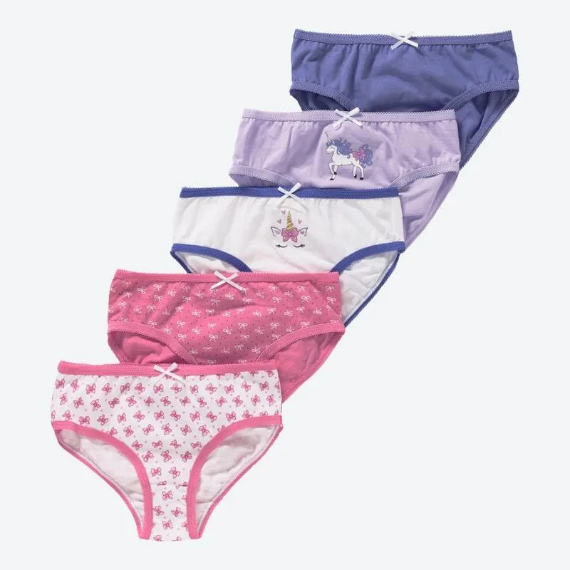 Kinder-Mädchen-Slips aus Baumwolle, 5er-Pack
