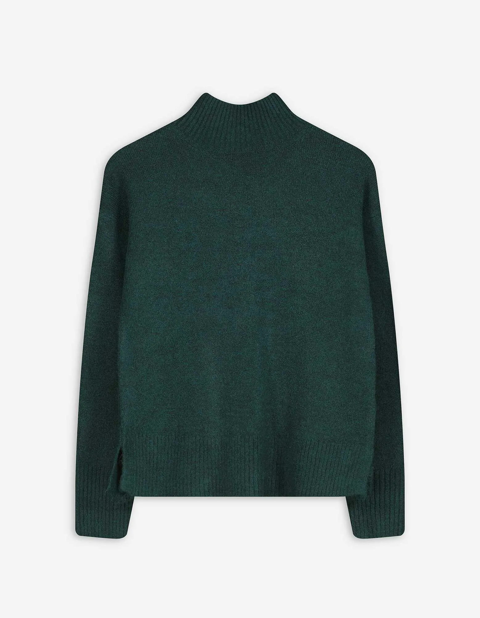 Strickpullover - Mockneck - grün