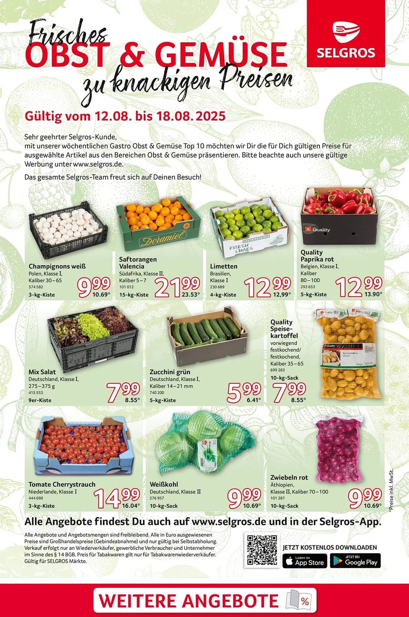 Selgros Prospekt von 12. August bis 19. August 2025 - Prospekt seite 1