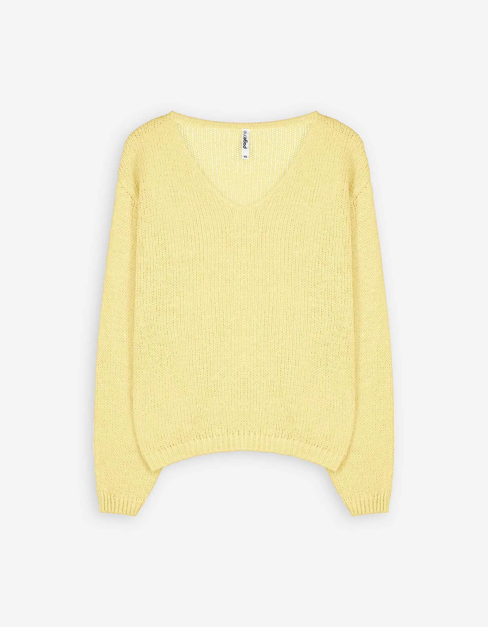 Maglione - Scollo a V - giallo