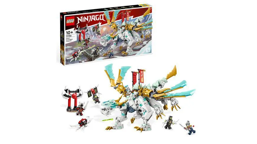 LEGO NINJAGO 71786 Zanes Eisdrache, 2in1 Spielzeug zum Bauen für Kinder