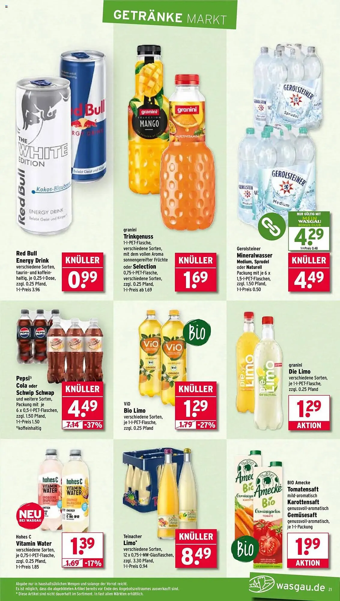 Wasgau Prospekt von 7. Juli bis 12. Juli 2025 - Prospekt seite 21