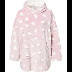 Fleece-Bigshirt Herzen Janina Plus, Kapuze