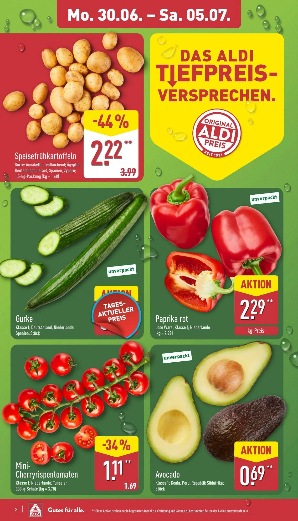 Aldi-Nord von 30. Juni bis 5. Juli 2025 - Prospekt seite 2