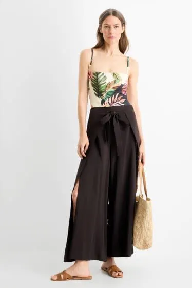 Beach trousers - high waist - wide leg