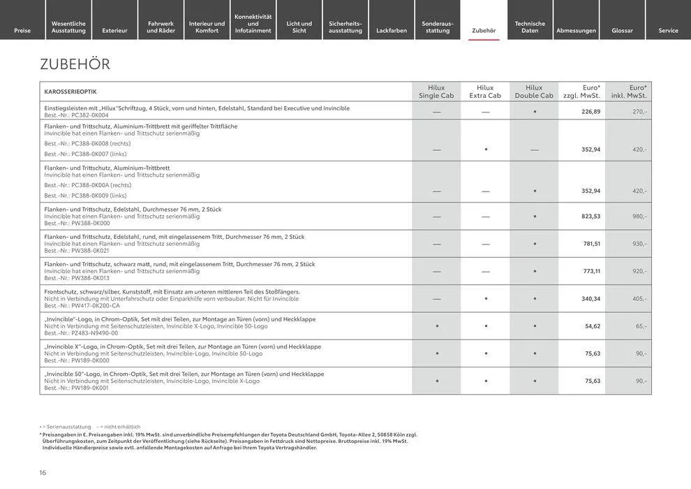 Toyota Hilux von 11. Mai bis 11. Mai 2025 - Prospekt seite 16
