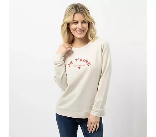 Wählen Sie Ihre Variante: STRANDFEIN Sweatshirt Rundhalsausschnitt Logo-Druck leger weit