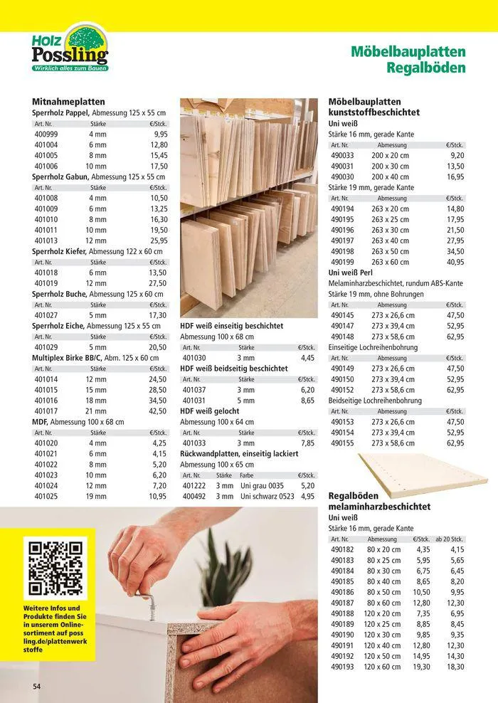 Holz-& Baukatalog 2024/25 von 27. März bis 31. Januar 2025 - Prospekt seite 54
