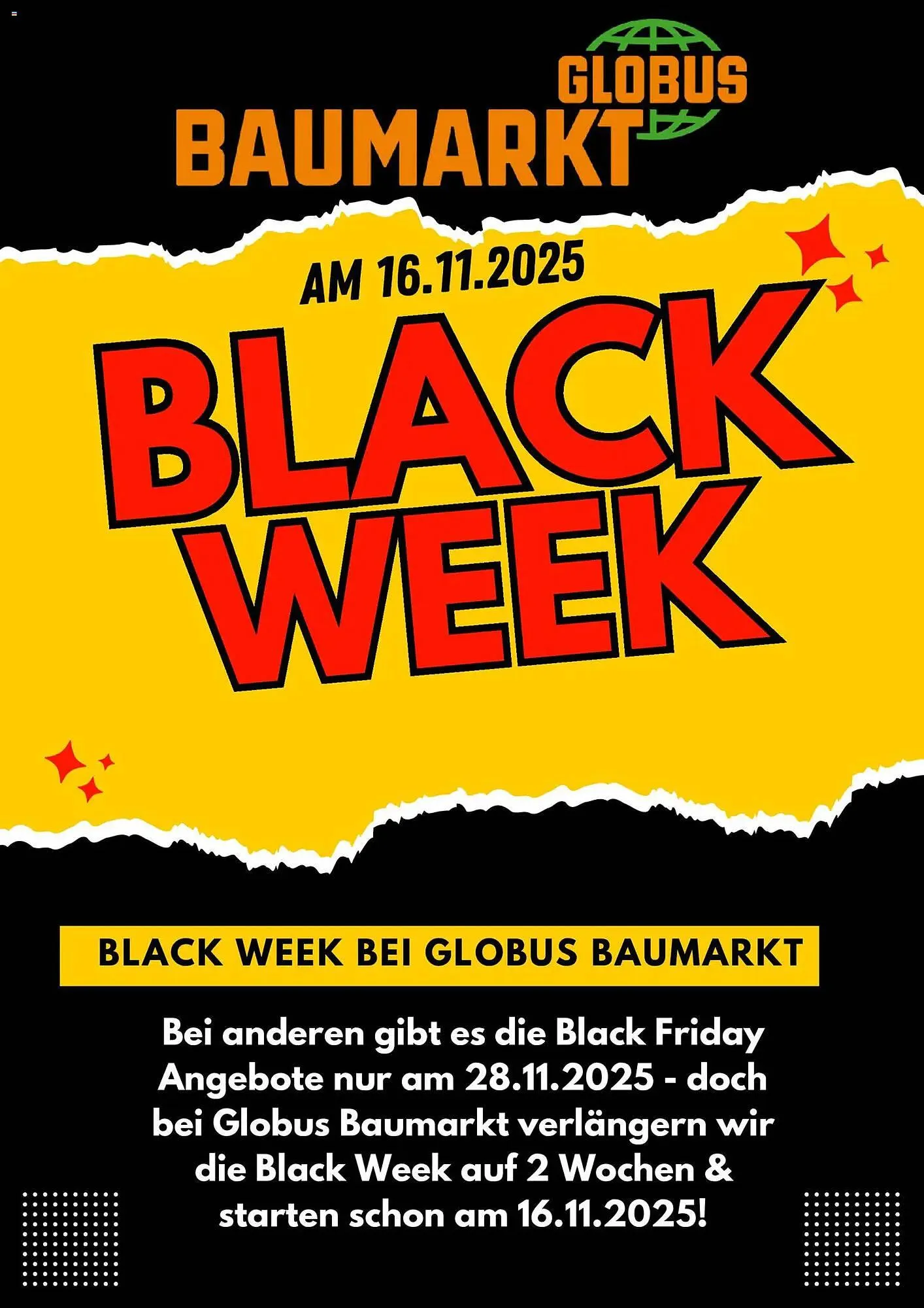 Globus Baumarkt Prospekt von 14. November bis 30. November 2025 - Prospekt seite 1