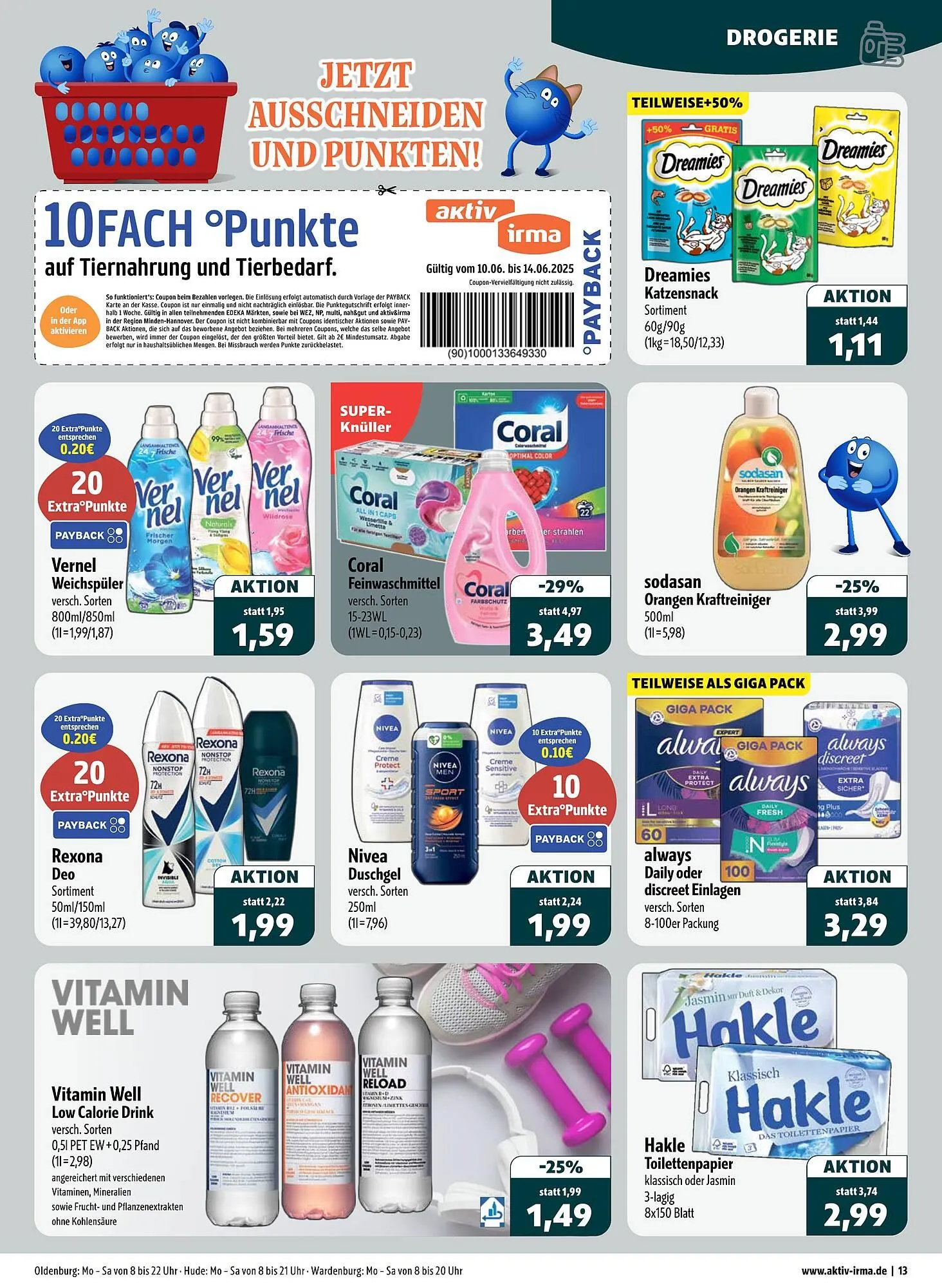 Aktiv Irma Prospekt von 9. Juni bis 14. Juni 2025 - Prospekt seite 13