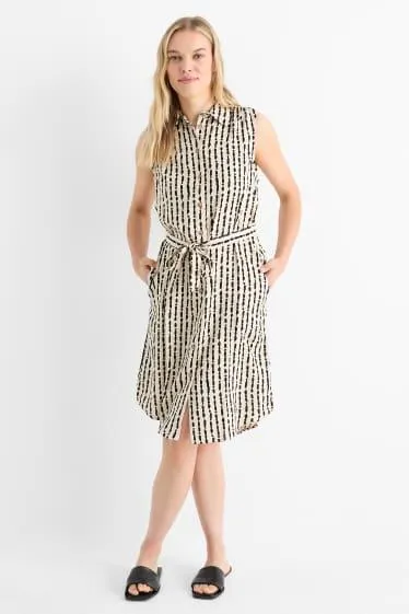 Viscose shirt dress - patterned