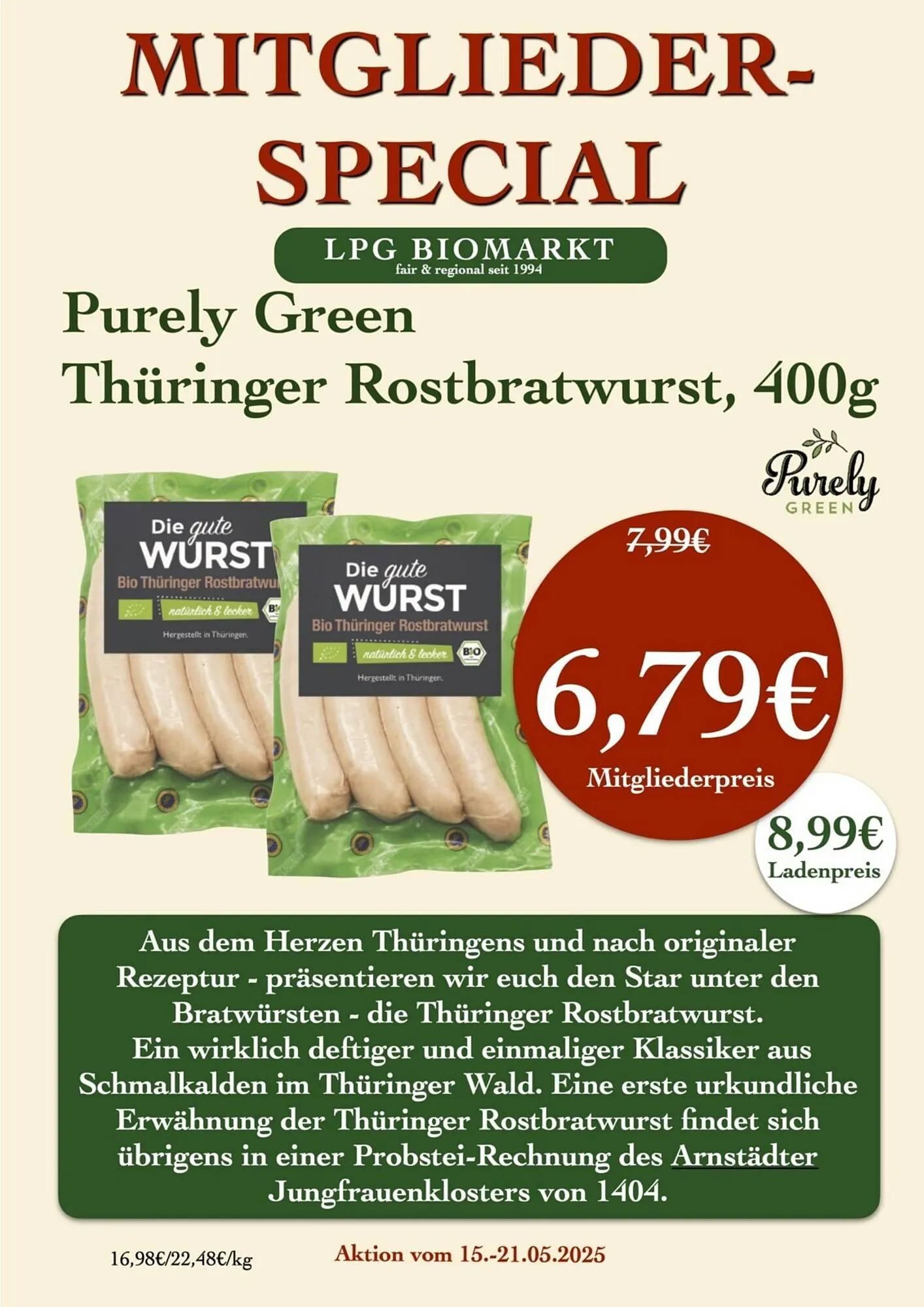 LPG Biomarkt Prospekt von 15. Mai bis 21. Mai 2025 - Prospekt seite 15