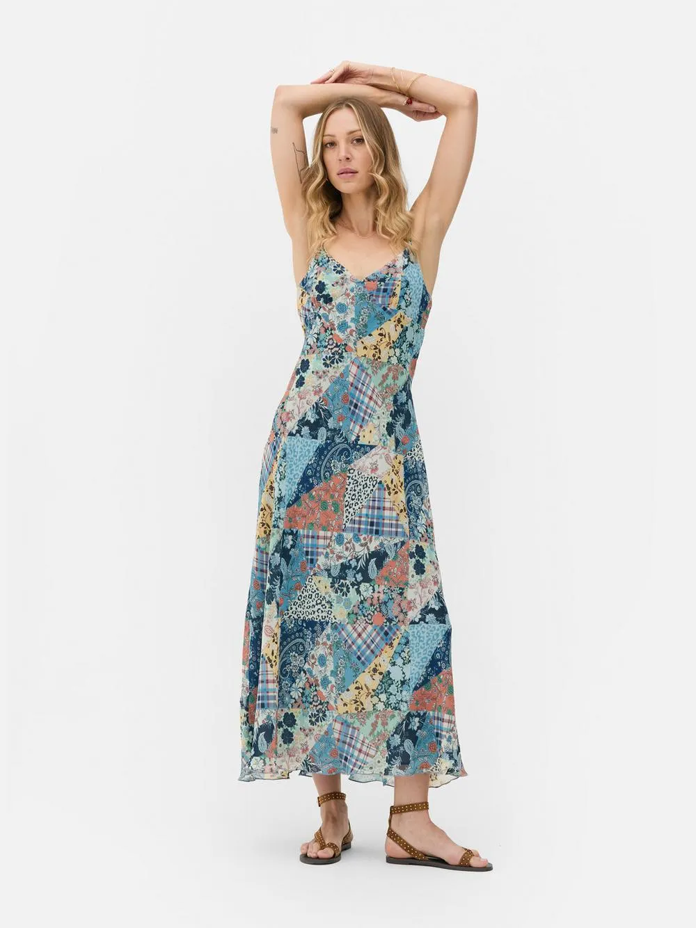 „Rita Ora“ Patchwork-Maxikleid