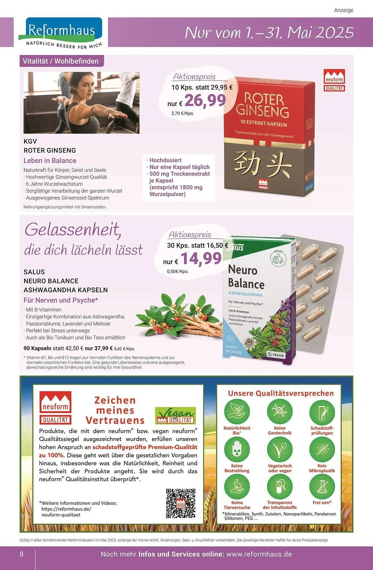 Reformhaus Prospekt von 22. Mai bis 31. Mai 2025 - Prospekt seite 8