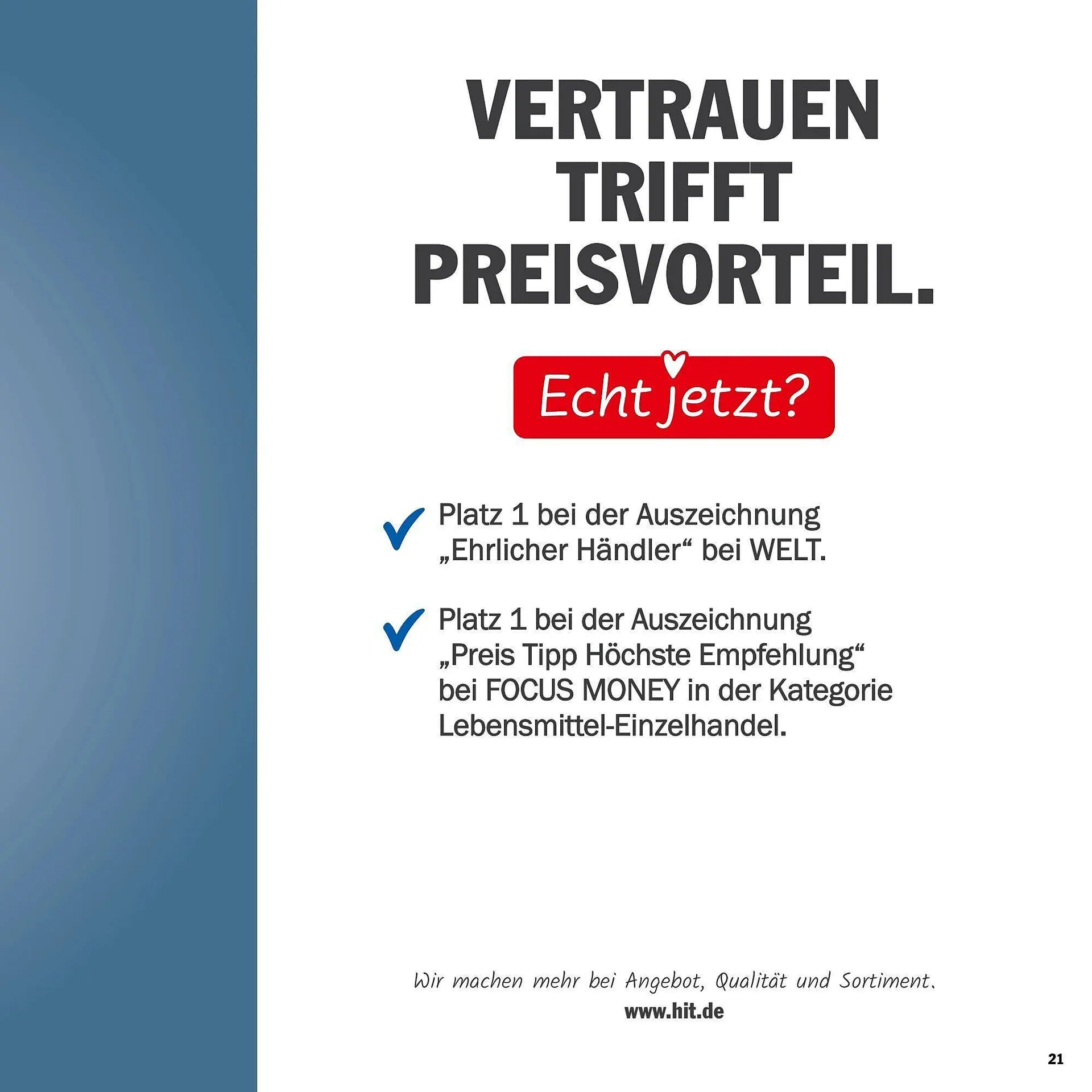 HIT Prospekt von 9. März bis 4. April 2026 - Prospekt seite 21
