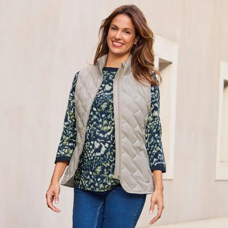 Damen-Steppweste mit Stehkragen