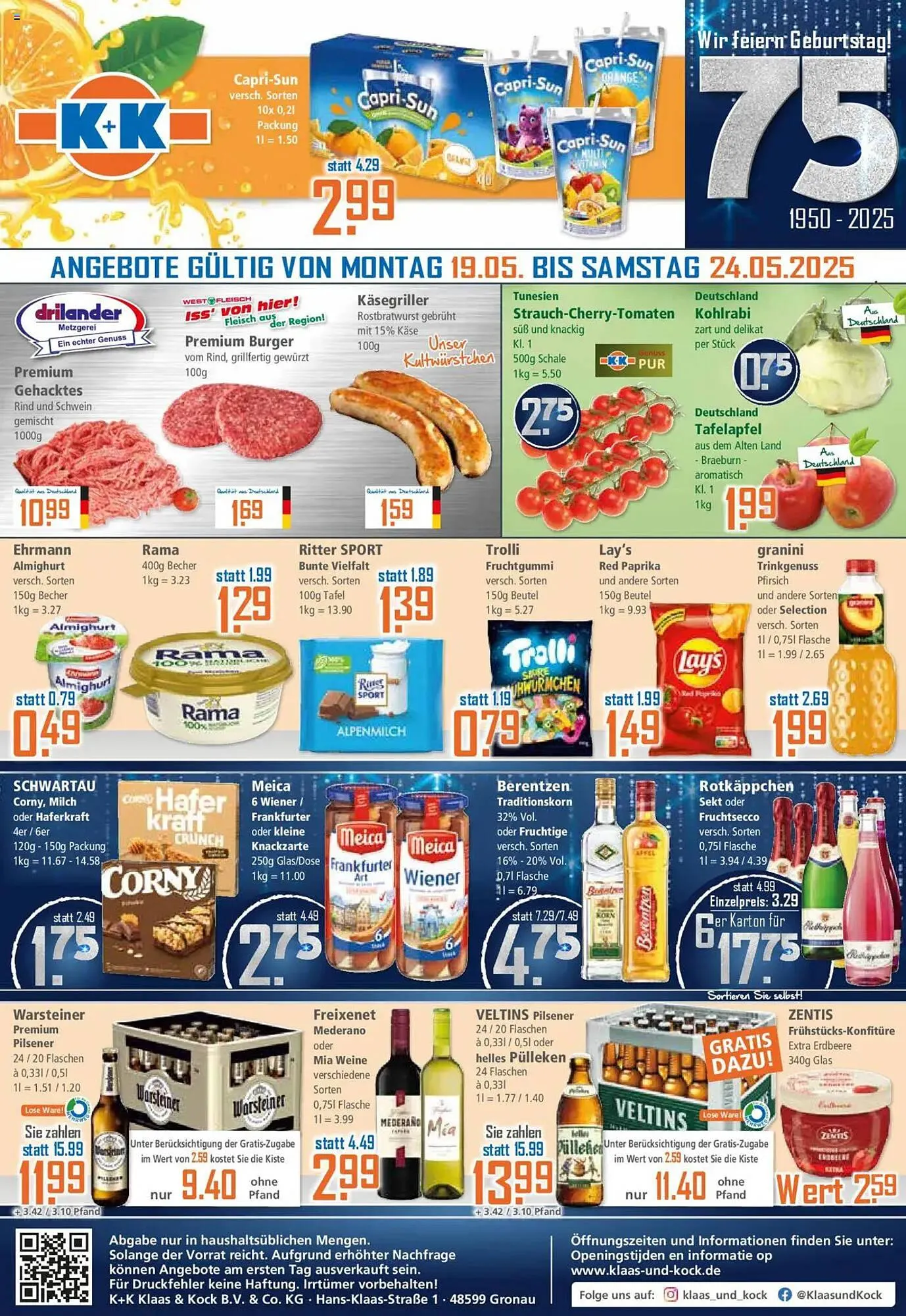 Klaas und Kock Prospekt von 19. Mai bis 26. Mai 2025 - Prospekt seite 1