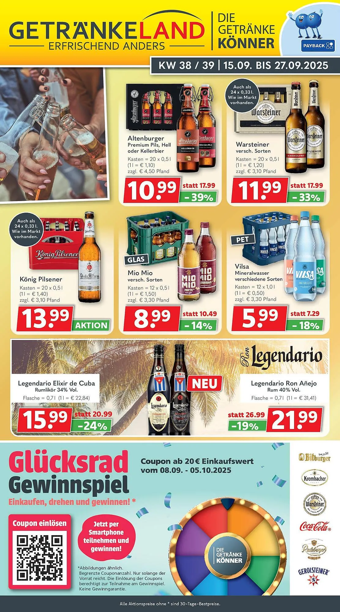 Getränkeland Prospekt von 14. September bis 27. September 2025 - Prospekt seite 1