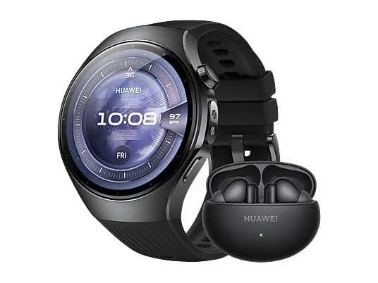 HUAWEI Watch 5 46 + Freebuds 6i Smartwatch Fluorelastomer, 140-210 mm, Midnight Black