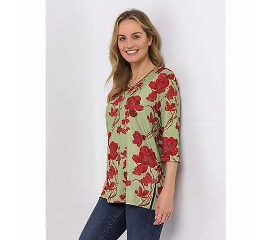 IN-PRINT Shirt 3/4-Arm V-Ausschnitt bedruckt