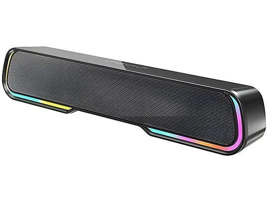 BYTELIKE Mini Soundbar mit Bluetooth Leistungsstarke Tragbare Sprachansagen, Lautsprecher, Schwarz