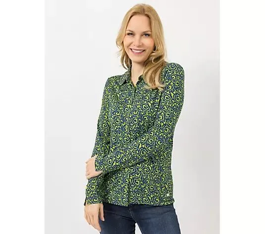 EVA LUTZ Jerseybluse Lea Knopfleiste aus ECOVERO Viskose figurumspielend