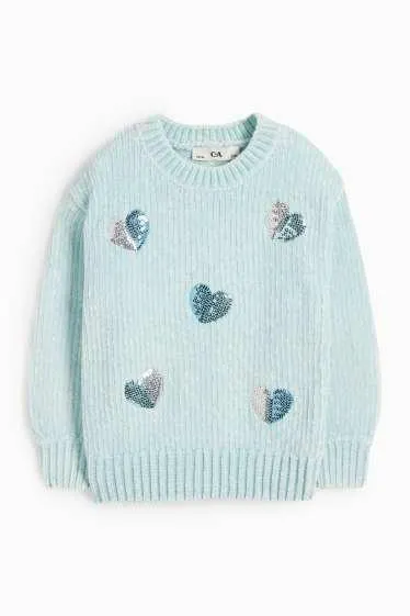 Heart - chenille jumper - shiny