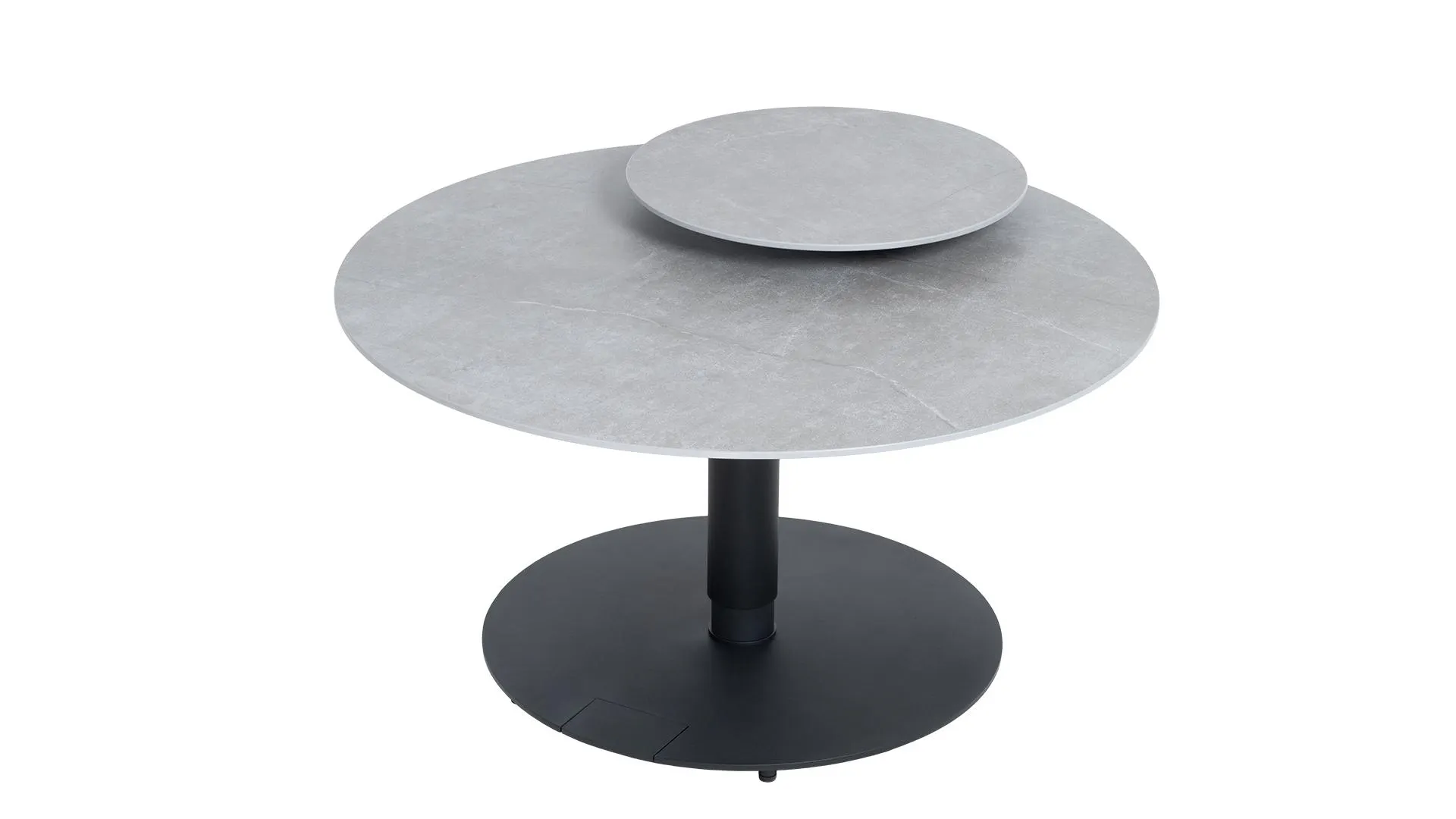 Runder Couchtisch Caramico 17 mit höhenverstellbarer Keramik Tischplatte