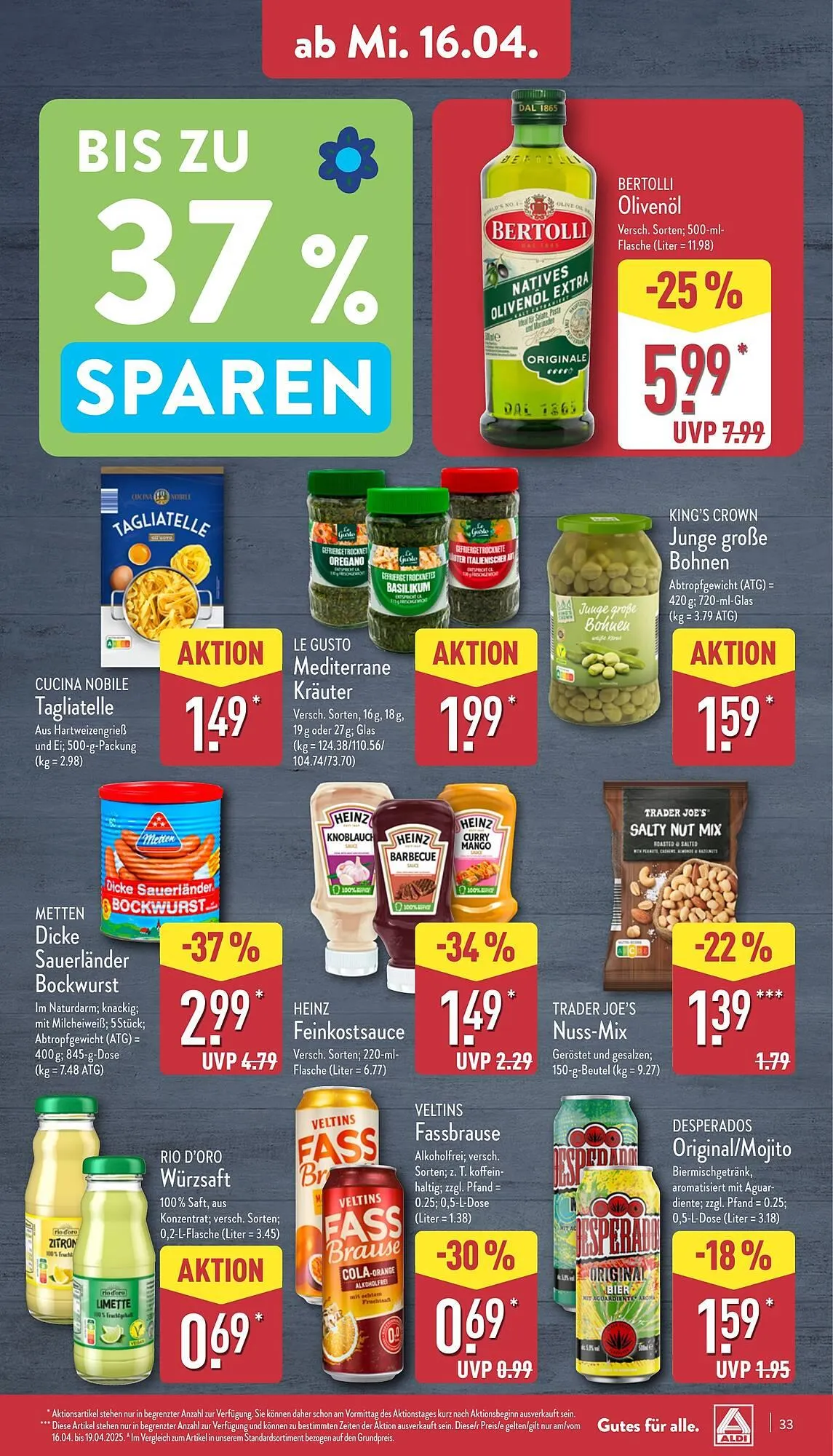 Aldi Nord Prospekt von 14. April bis 19. April 2025 - Prospekt seite 33
