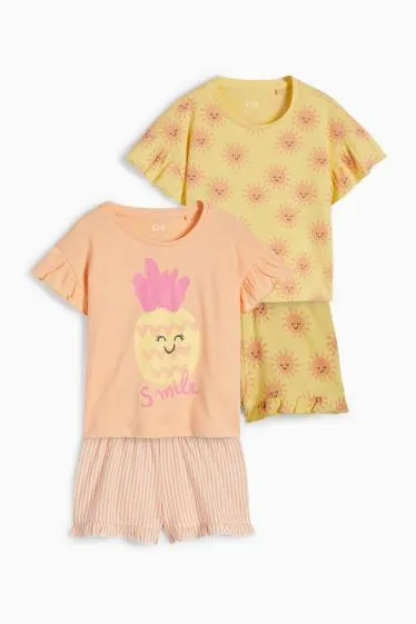 Multipack of 2 - sun and pineapple - short pyjamas - 4 piece