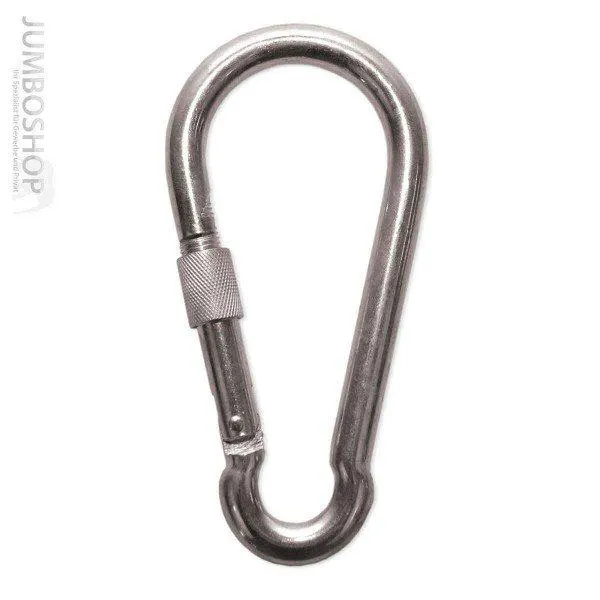 50x Karabinerhaken mit Schraubsicherung 6x60mm DIN5299D