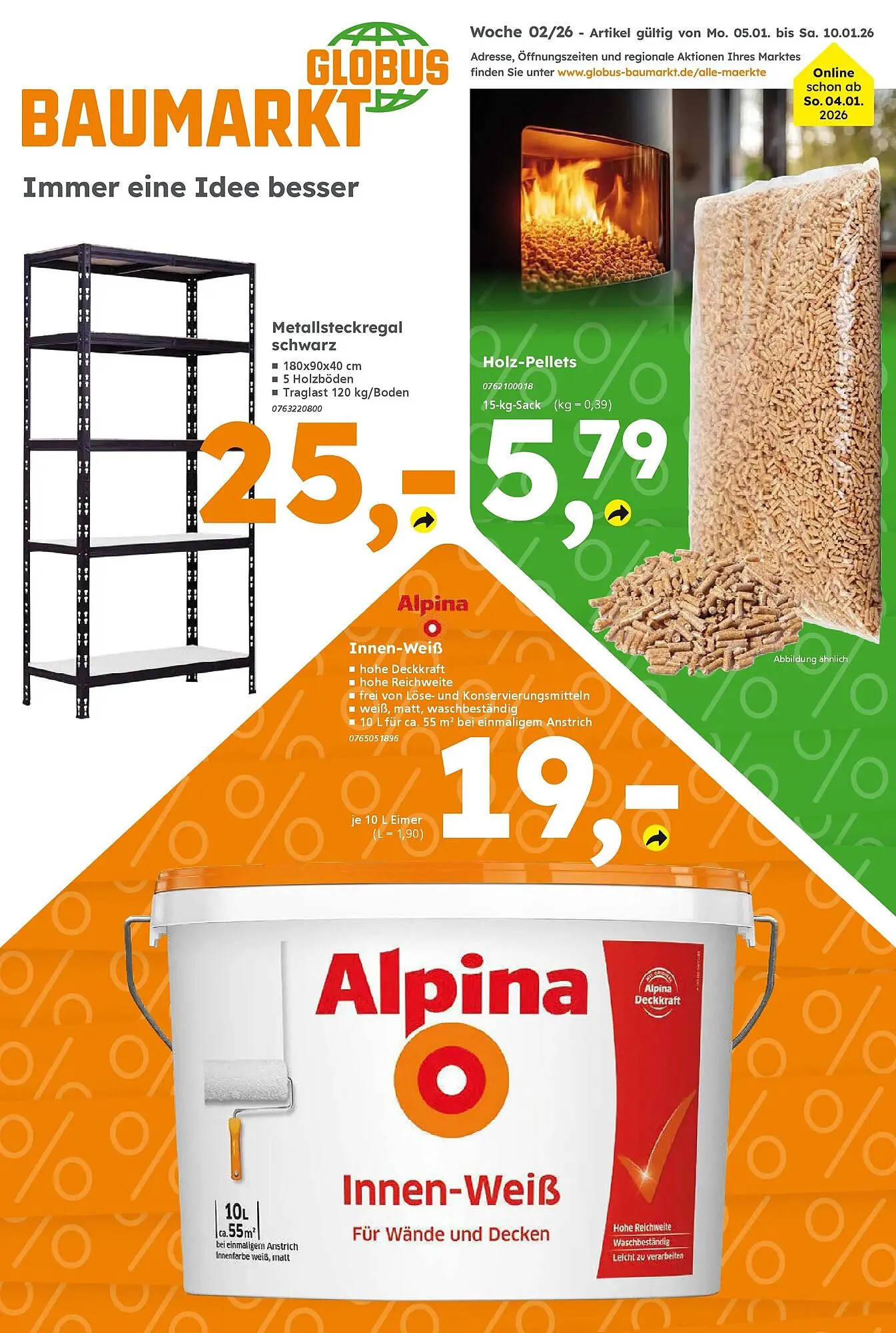 Globus Baumarkt Prospekt von 4. Januar bis 10. Januar 2026 - Prospekt seite 1