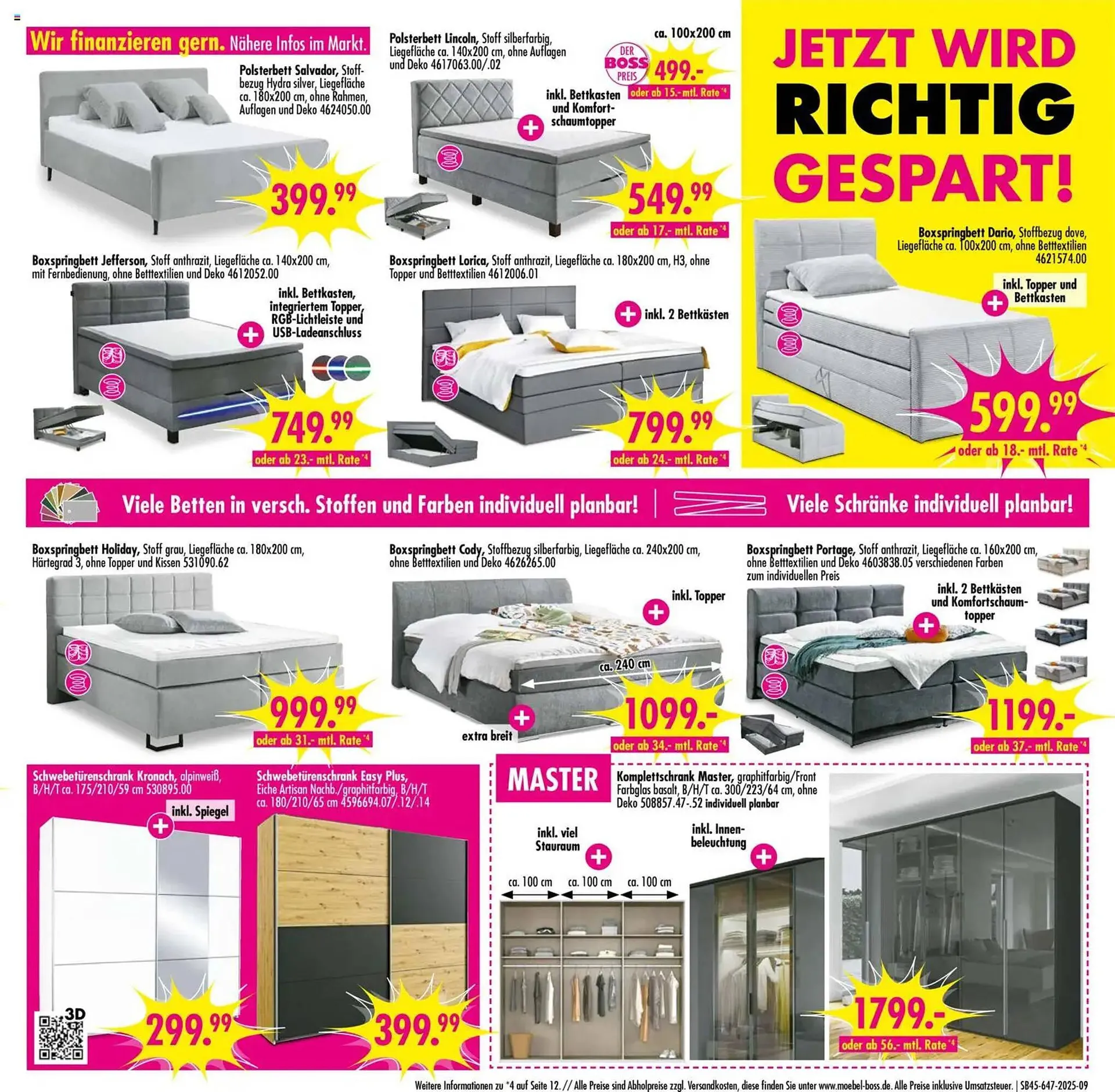 Möbel Boss Prospekt von 1. November bis 7. November 2025 - Prospekt seite 9