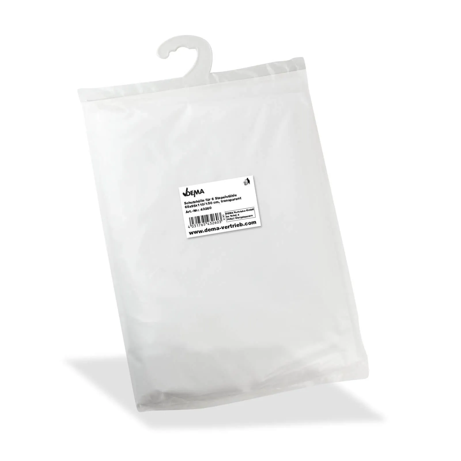Schutzhülle für 6 Stapelstühle 65x95x110/150 cm