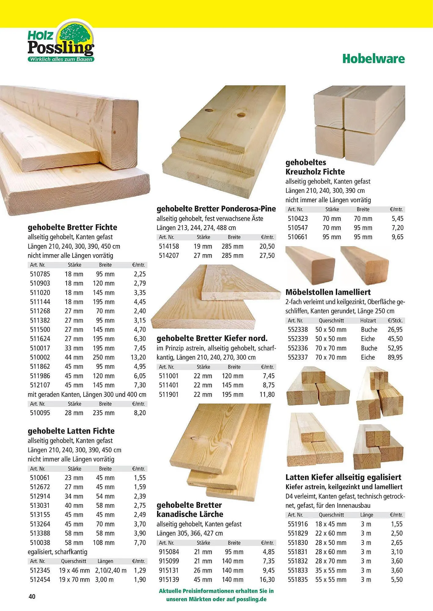 Holz Possling Prospekt von 31. März bis 30. Juni 2025 - Prospekt seite 40