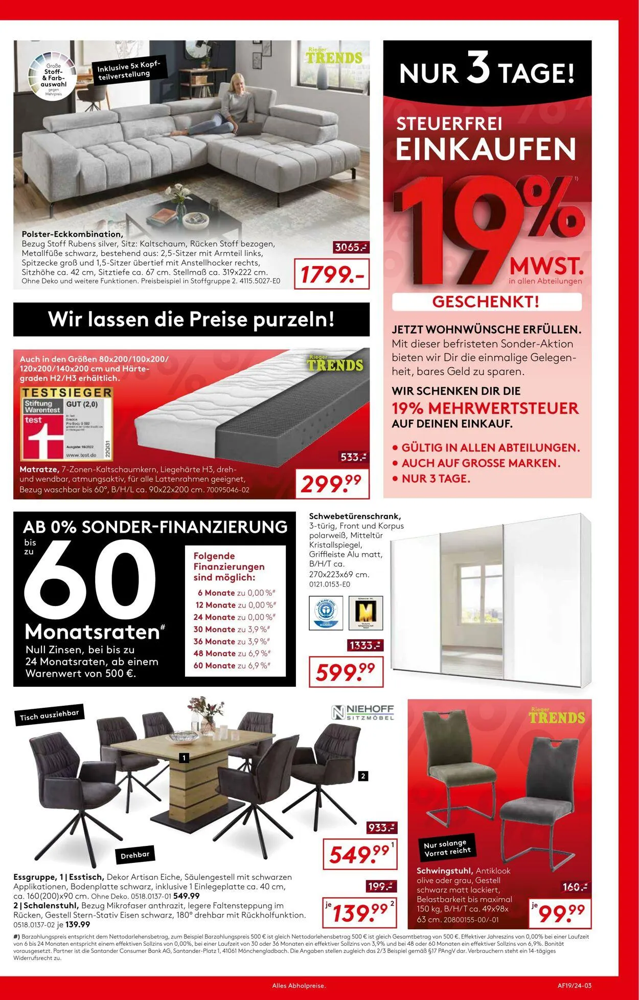 Möbel Rieger Aktueller Prospekt von 8. April bis 22. April 2026 - Prospekt seite 3