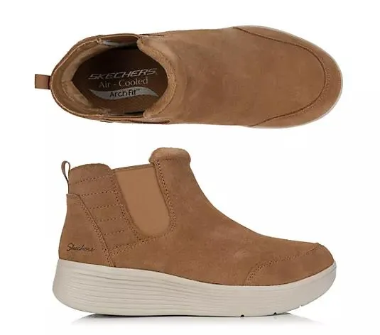 SKECHERS Damen-Stiefelette Harvest Moons Suede-Lederoptik Memory Foam