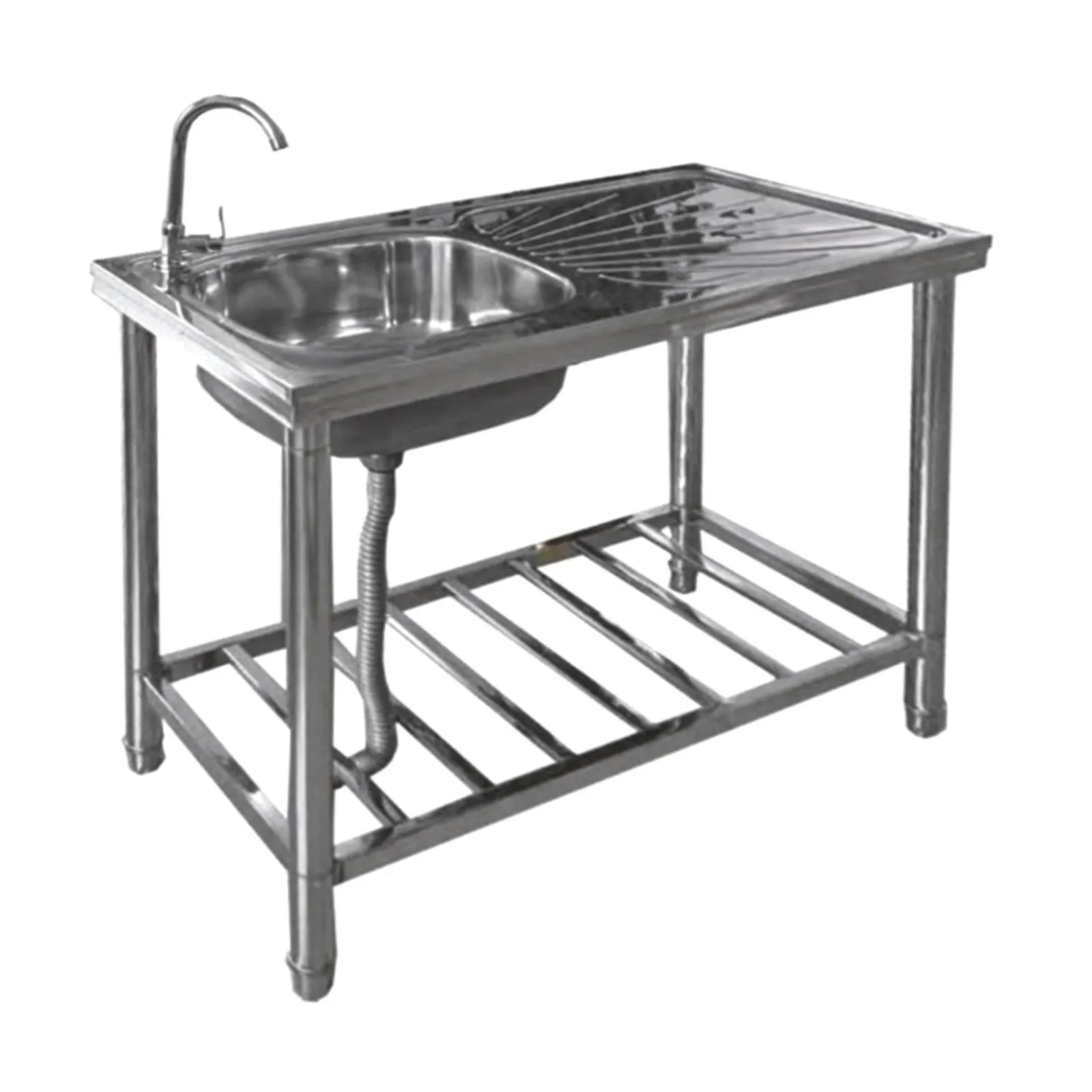 Edelstahl Waschtisch / Spültisch, Outdoor geeignet, höhenverstellbar
