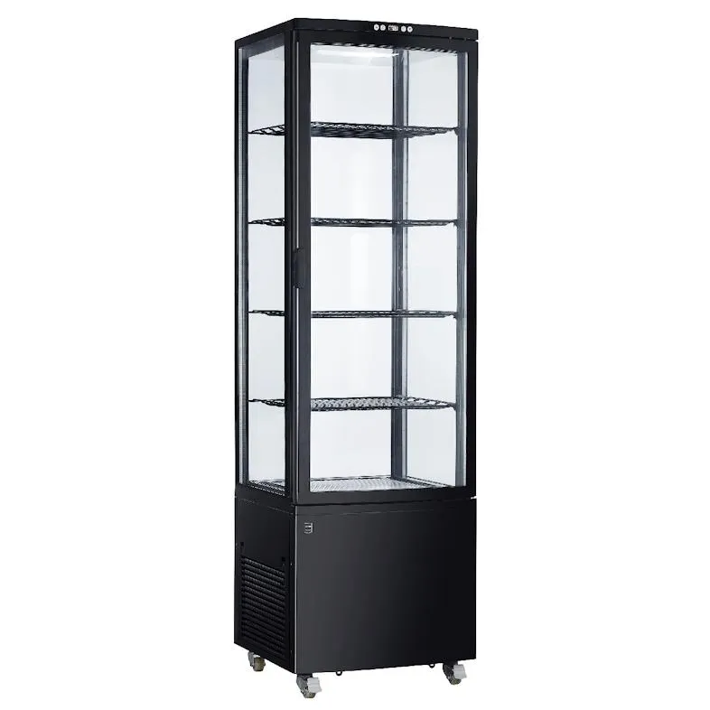 METRO Professional Koelvitrine GGC3270B, kunststof/ glas, 52 x 48.5 x 189,5 cm, 270 L, circulatiekoeling, 300W, verstelbare planken, zwart