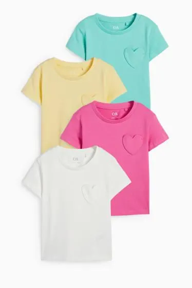 Multipack of 4 - heart - short sleeve T-shirt
