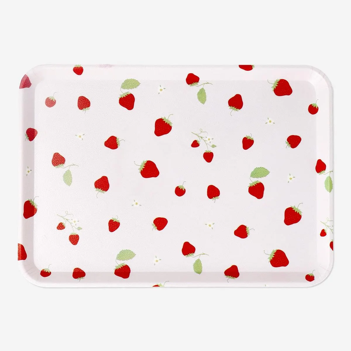 Tray with small strawberry print