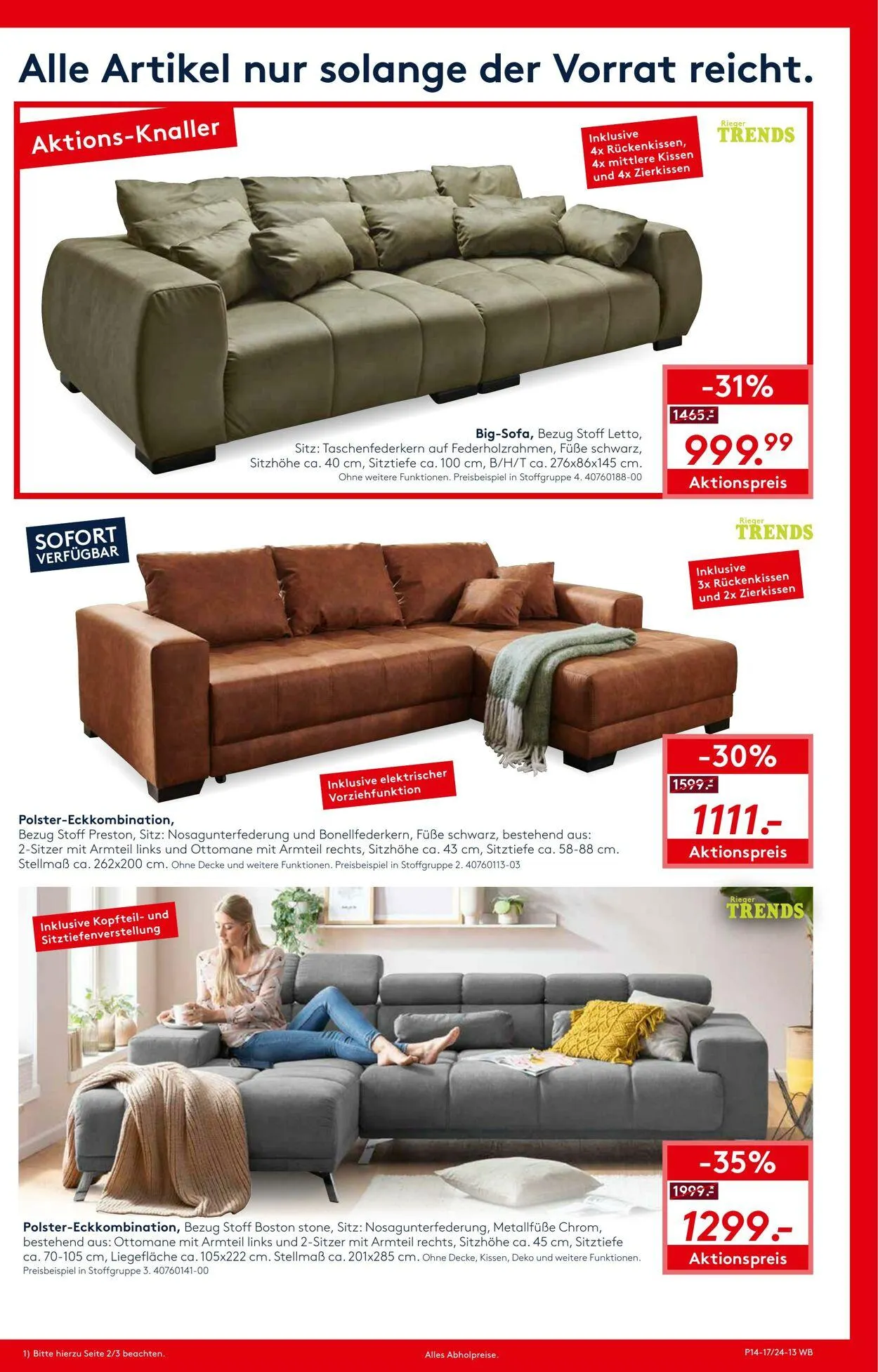 Möbel Rieger Aktueller Prospekt von 5. November bis 19. November 2025 - Prospekt seite 13