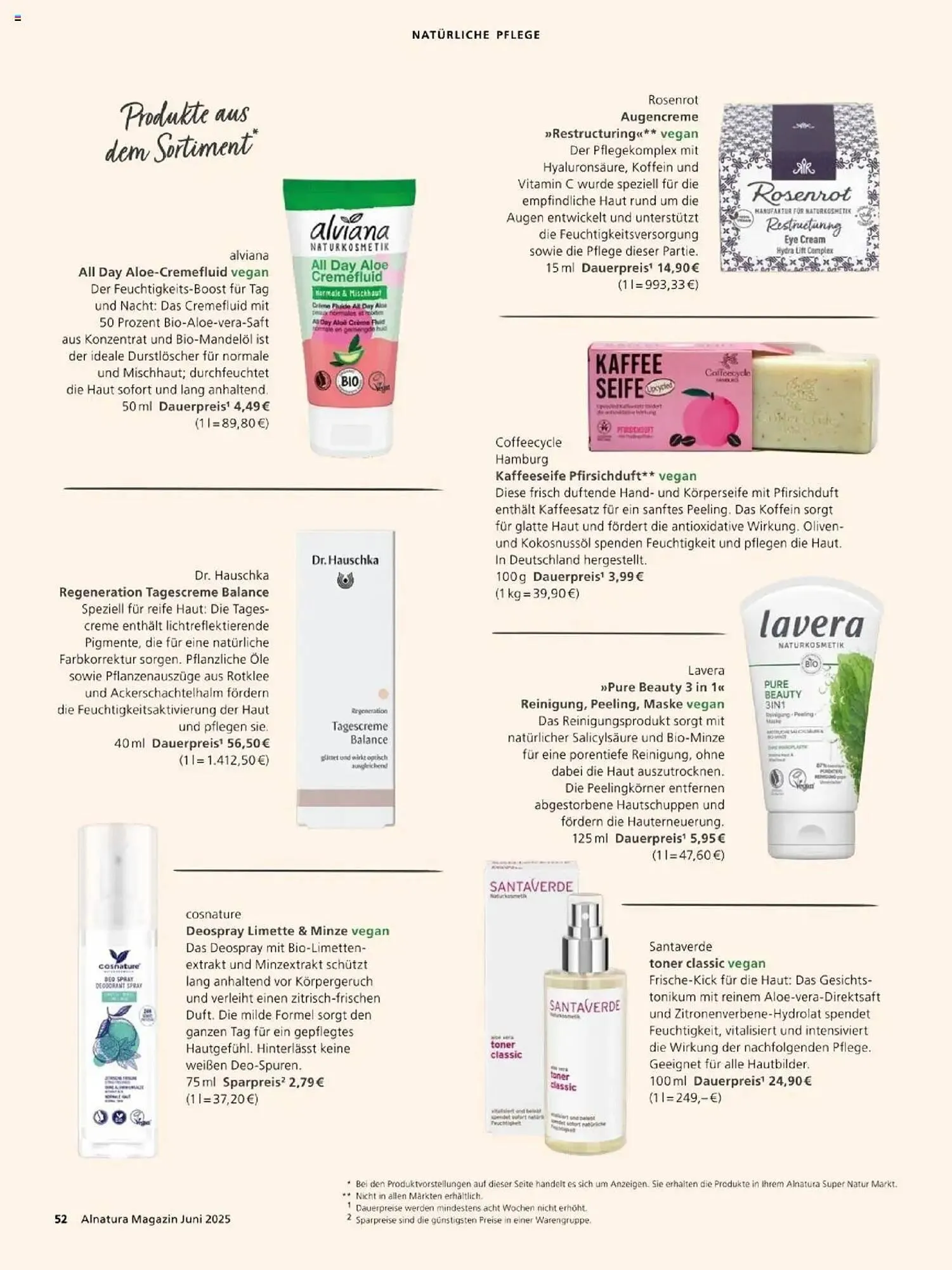 Alnatura Prospekt von 1. Juni bis 30. Juni 2025 - Prospekt seite 52