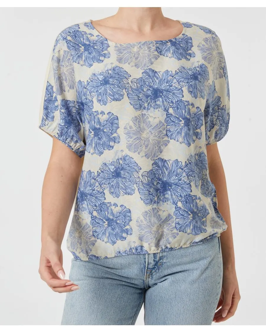 Geblümtes Blusenshirt Janina, elastischer Saum