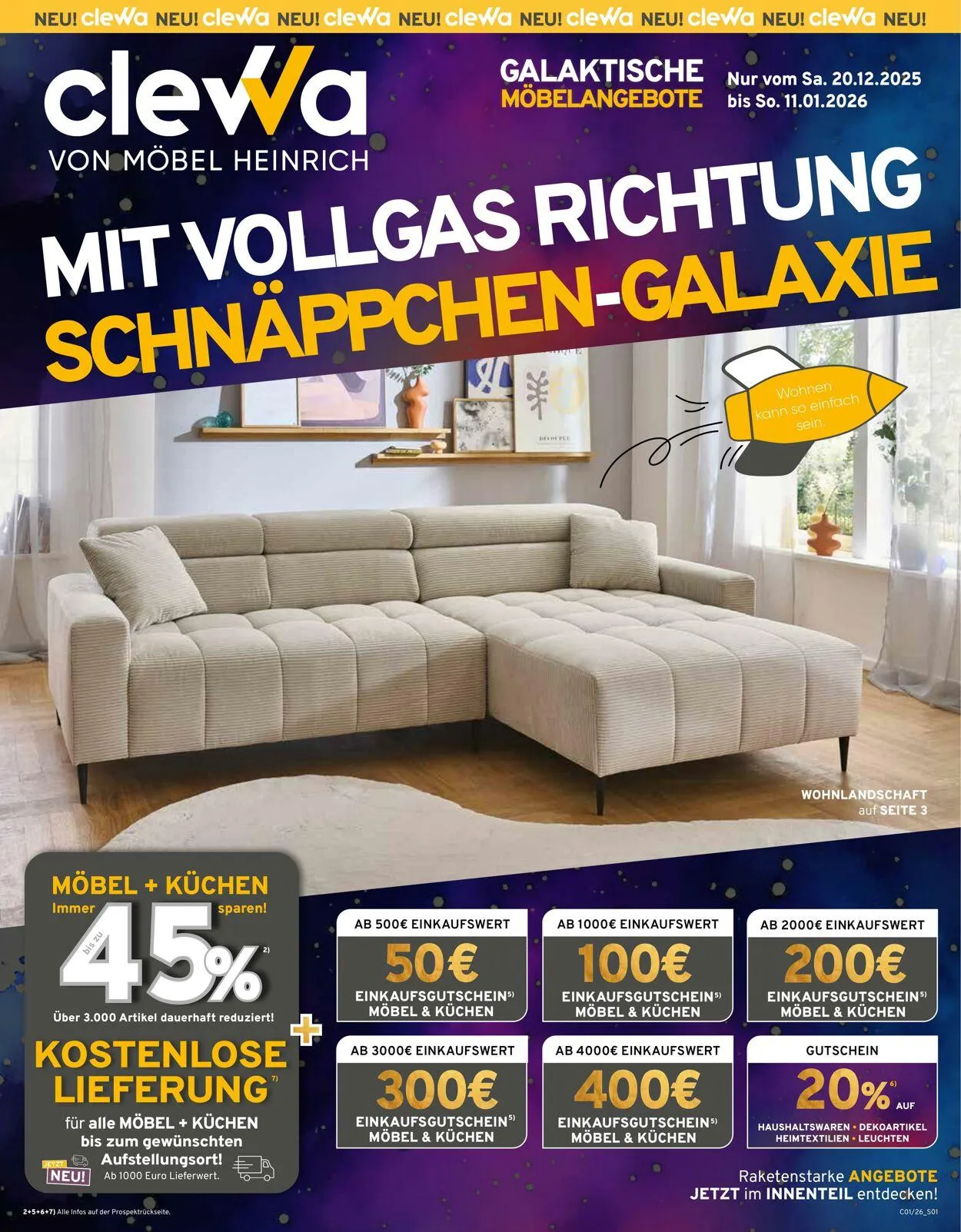 Möbel Heinrich Aktueller Prospekt von 20. Dezember bis 11. Januar 2026 - Prospekt seite 1