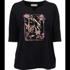 Shirt mit schimmernden Details Janina curved, 3/4-Arm